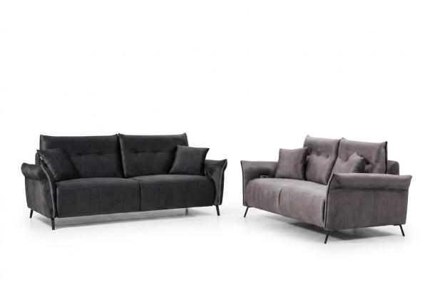 Sofagarnitur Set 2 tlg Wohnzimmer 2x Sofa Couch Dreisitzer Modern Möbel