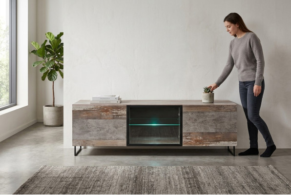 Luxus TV-Ständer Modern Design Einrichtung Wohnzimmer Holz Möbel Neu