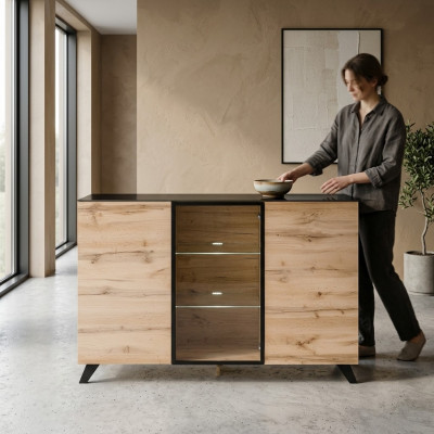 Kommode Holz Design Modernes Sideboard Wohnzimmer Einrichtung Neu