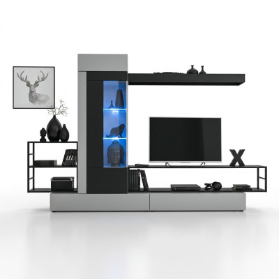 Moderne Design Wohnwand TV-Ständer Holz Wand Regale Luxus Wohnzimmer Einrichtung