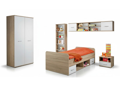 Komplett Kinderzimmer Set Nachttisch Designer Bett Modern Kleiderschrank Möbel