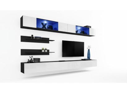 Holzmöbel Wohnwand 2x Wandschrank Wandregale Design Set Einrichtung