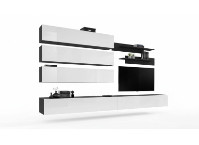 Wohnzimmermöbel Luxus Wohnwand Designer Garnitur Set TV-Ständer Wandschrank