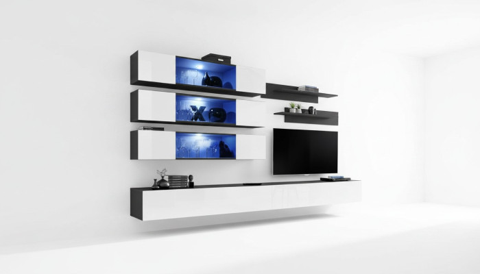 Designer Komplett Wohnwand Lowboard Wohnzimmermöbel Einrichtung Wandschrank