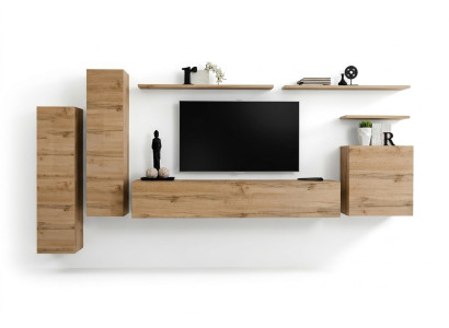 Braun Wohnwand Wohnzimmer Möbel Modern Wandregale Designer Stil Neu TV-Ständer