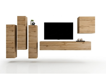 Wohnwand Braun Wandschrank Wohnzimmer TV Ständer Holz Luxus Möbel Einrichtung