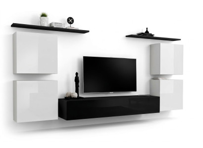 Komplett Weiß Wandschrank Wohnwand Luxus Wohnzimmer Sideboard TV Ständer Modern