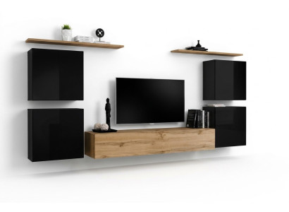Wohnwand Schrank Wandregal Holz Wohnzimmer Möbel TV Ständer Design Sideboard