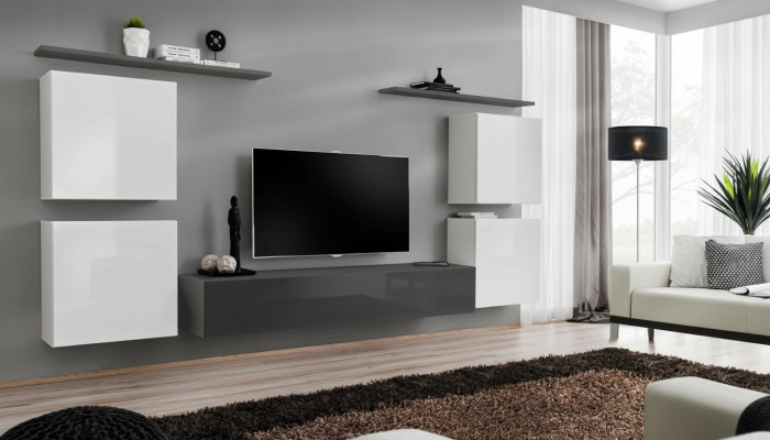 Design Wohnwand Luxus Einrichtung Komplett Wandregal Holzmöbel Wandschrank