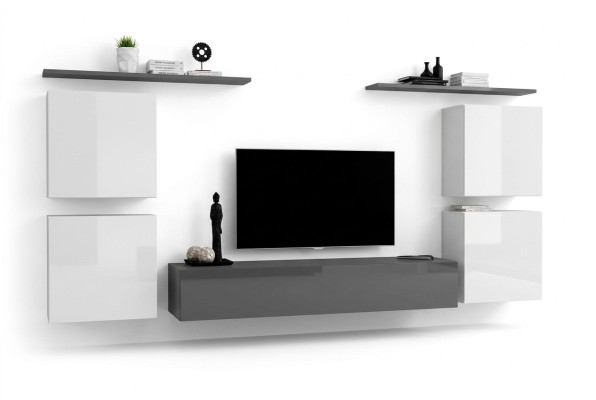Design Wohnwand Luxus Einrichtung Komplett Wandregal Holzmöbel Wandschrank