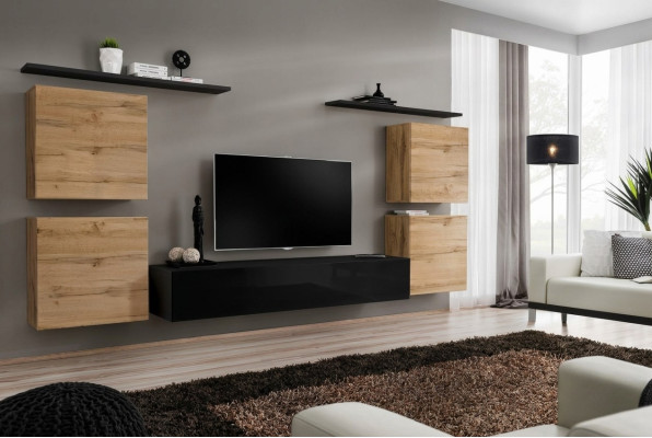 Luxus Einrichtung Wohnwand TV Ständer Design Sideboard Wandschrank Neu