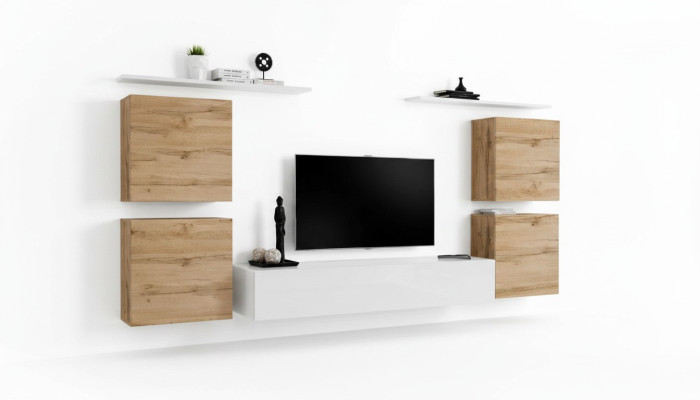 Luxus Wohnzimmer rtv Wohnwand Wandschrank Regal tv Holz Wand Regale Neu