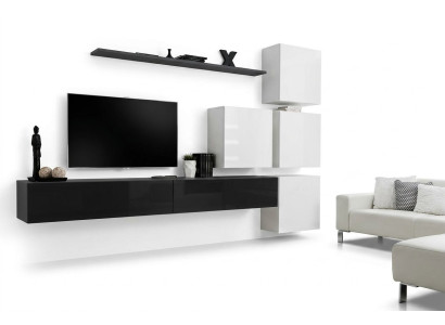 Design Wohnwand Sideboard 2x Wandschrank rtv Lowboard 7tlg. Set Einrichtung