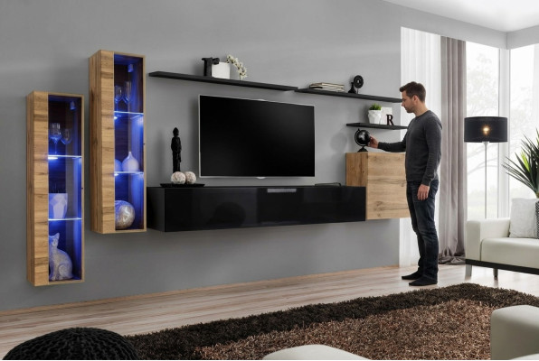 Luxus Möbel Wohnwand Sideboard Designer Wandschrank Einrichtung TV-Ständer