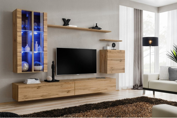 Designer Möbel Garnitur Modern Wandschrank TV-Ständer Holzmöbel Neu Sideboard
