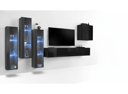 Designer Wohnwand Einrichtung Wand Schrank Wohn Zimmer Möbel Holz Modern