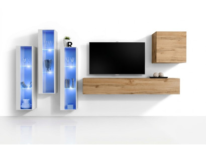 Wohnzimmermöbel Designer Wohnwand TV Ständer Hochglanz Sideboard Wand Schrank