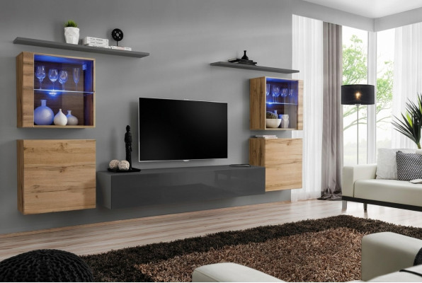 Wohnzimmermöbel Set Designer Hochglanz Wohnwand Wohnzimmer Sideboard Komplett