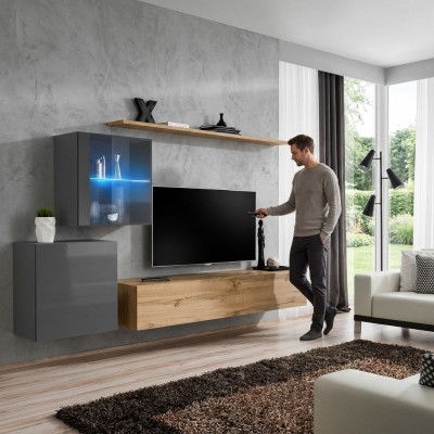 TV Ständer Luxus Designer Wohnzimmer Wand Regal Holz Modern Einrichtung