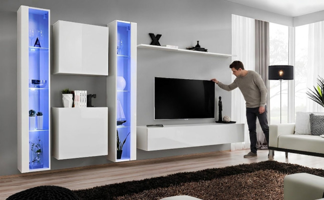 Designer Modern Wohnwand Luxus Regale Komplett Wand Schrank Wohnzimmermöbel