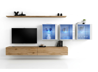 Wohnzimmermöbel Stil Modern Design TV-Ständer Wand Regale Komplett Wandschrank