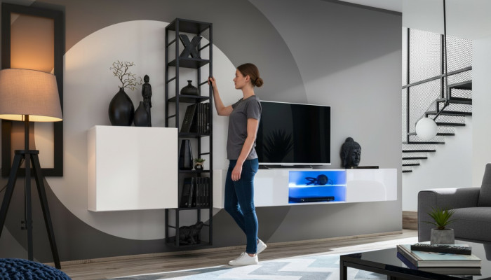 Wohnzimmer Komplett Set 3 tlg Luxus Wohnwand Wandschrank TV-Ständer Design