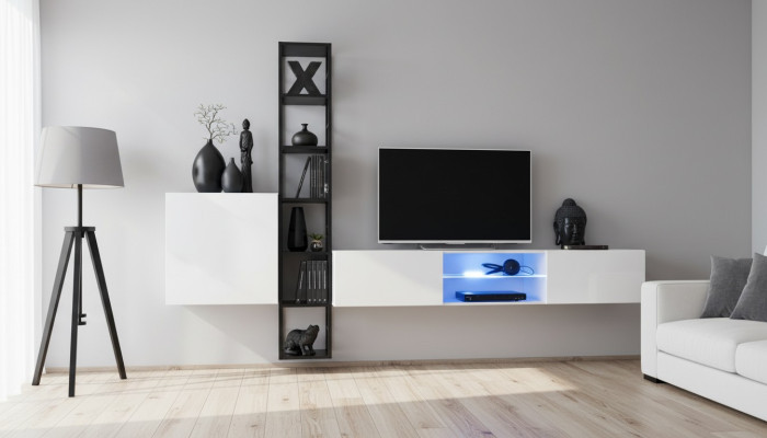 Wohnzimmer Komplett Set 3 tlg Luxus Wohnwand Wandschrank TV-Ständer Design
