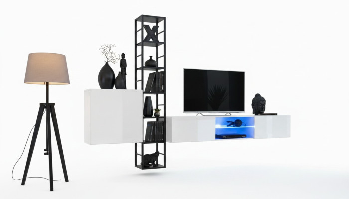 Wohnzimmer Komplett Set 3 tlg Luxus Wohnwand Wandschrank TV-Ständer Design