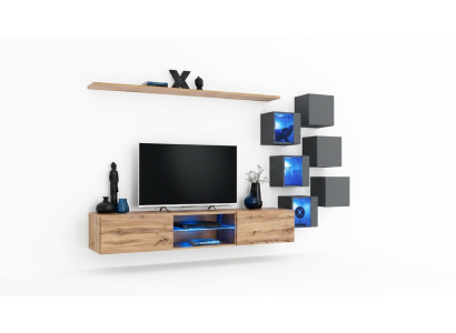 Modern Wand Möbel Wohnwand Luxus Wand Regale Sideboard TV-Ständer Wandschrank