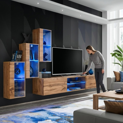 Modern Möbel Wohnwand Designer Set 4tlg Wand Regale Einrichtung Neu