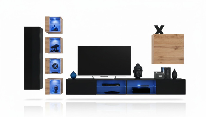 Modern Möbel Designer Wohnwand Einrichtung Luxus Garnitur Neu Wandschrank