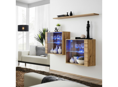 Wohnzimmer Schränke Vitrine Wand Regal Luxus Wohn Zimmer Braun Set 3tlg.