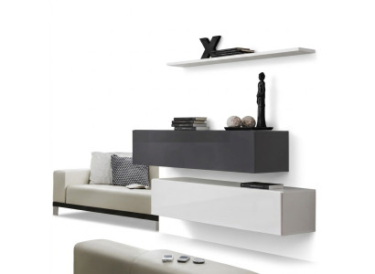 2x Schränke Wohnwand Set Luxus Design Einrichtung Wandregal Holzmöbel Wohnzimmer