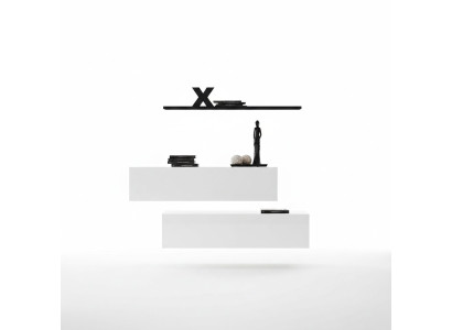 Modern Garnitur Wohnwand Wand Regal Wandschrank Weiß Luxus Einrichtung Designer