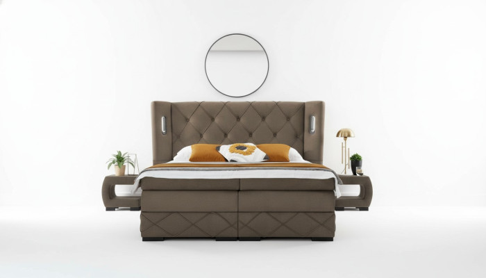 2x Nachttische Schlafzimmer Komplett 3tlg Luxus Bett Modern Einrichtung Holz
