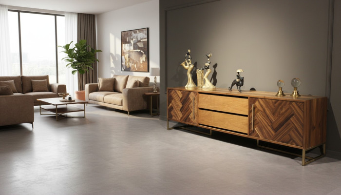 Braun TV Ständer RTV Sideboard Wohnzimmermöbel Modern Luxus Neu