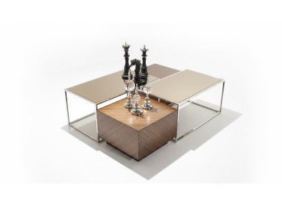 Luxus Couchtisch Wohnzimmermöbel Holz mit Glas Design Modern Neu