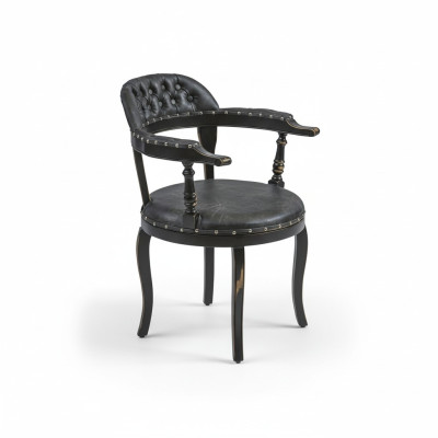 Luxus Design Polster Stuhl Polster Sitz Esszimmer Holz Stuhl mit Armlehnen