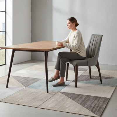 Grau Stuhl Esszimmer Design Moderne Polstersitz Luxus Einrichtung Neu