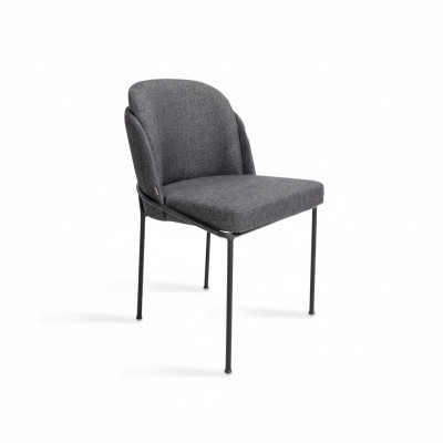 Luxus Grau Stuhl Esszimmer Polster Stoff Möbel Neu Designer Stühle