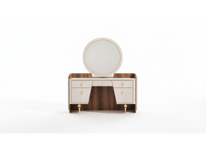 Luxus Schminktisch mit Spiegel Modern Einrichtung Schlafzimmer Design Möbel