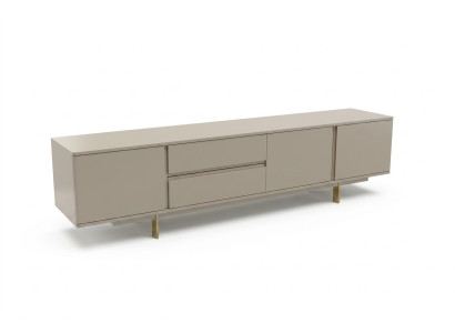 Luxus Wohnwand tv Ständer rtv Lowboard Holz Wohnzimmer Beige Möbel