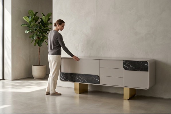 Designer Sideboard Spiegel Design Möbel Konsole Holz Kommode