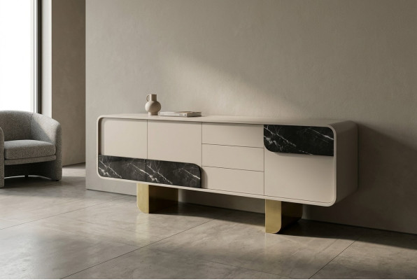 Designer Sideboard Spiegel Design Möbel Konsole Holz Kommode