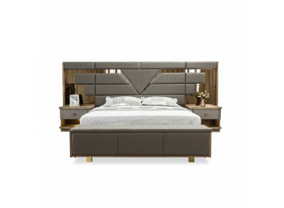 Bett Nachttisch 3 tlg. Schlafzimmer Set Design Modern Luxus Elegant Komplett