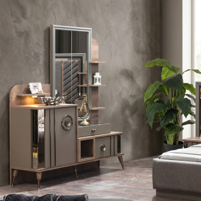 Design Schminktisch mit Spiegel Luxus Schlafzimmer Möbel 2tlg. Neu