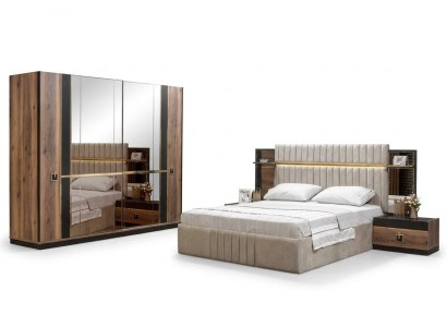 Bett Nachttisch Kleiderschrank 4tlg Schlafzimmer Set Design Modern Neu