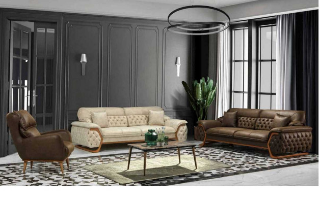 Chesterfield Verstellbarer Rücken Dreisitzer Sofa Luxus Couch Möbel
