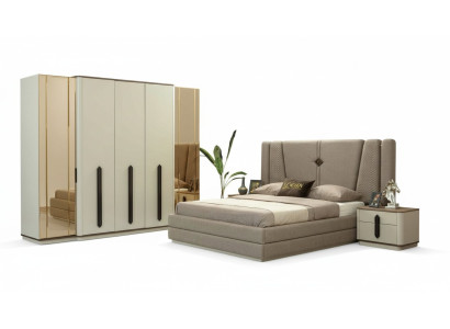 Bett Nachttisch Kleiderschrank Schlafzimmer Set Design Modern Luxus