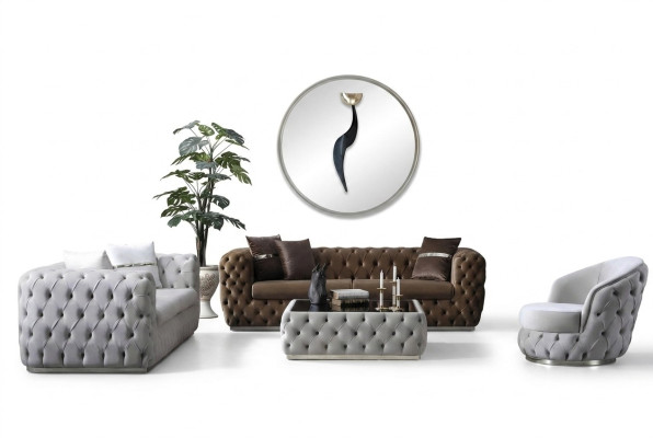 Luxus Sofagarnitur 3+3+1 Sitzer Set Design Sofa Polster Modern Garnitur